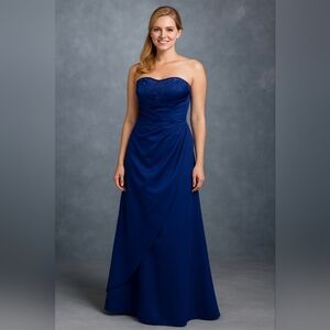 David's Bridal Royal Blue Evening Gown - Size 8